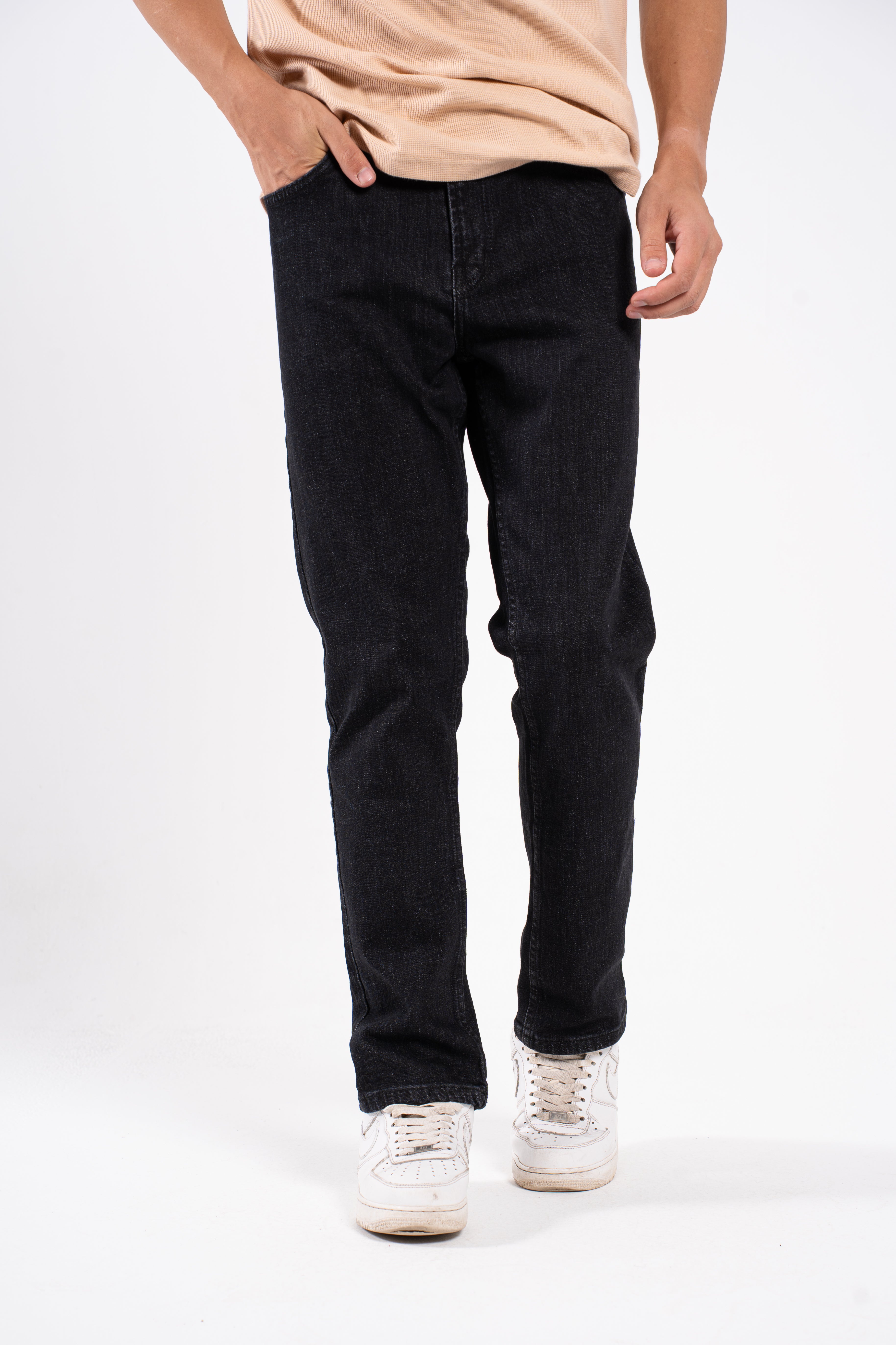 Dark Black Jeans Street Fit